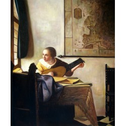 Chica con laúd junto a la ventana de Vermeer