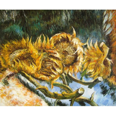 Cuatro girasoles cortados de Van Gogh