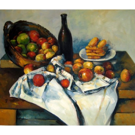 Bodegón con cesto de manzanas de Cézanne