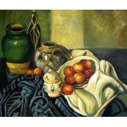 Bodegón con recipientes de Cézanne
