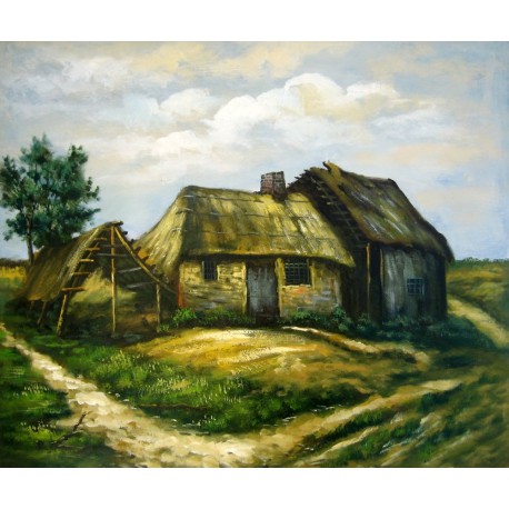 Cabaña con granero ruinoso de Van Gogh