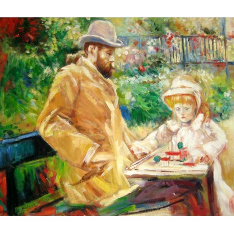 Eugene Manet y su hija en Bougival de Morisot