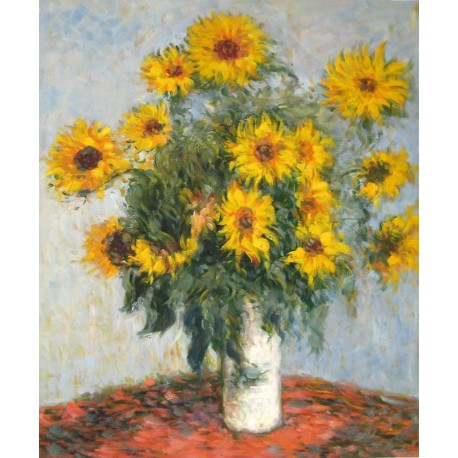 Jarrón con girasoles de Monet