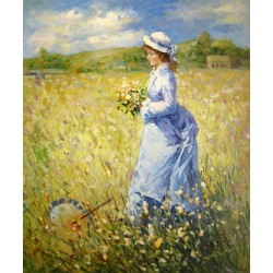 Mujer recogiendo flores de Renoir