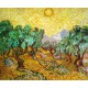 Olivos con cielo amarillo y sol de Van Gogh